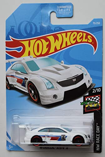 HOT Wheels 1:64 Scale Race Day 2/10, White '16 Cadillac ATS-V R 75/250