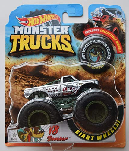 Hot Wheels Monster Trucks Silver V8 Bomber 8/16 Giant Wheels