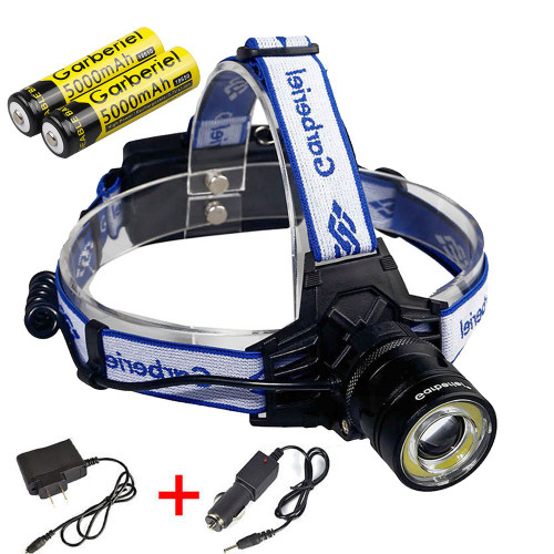 JiSell Garberiel 2000LM T6+COB LED Headlamp Adjustable HeadLight 18650 Light