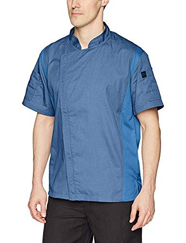 Chef Works Men's Springfield Chef Coat, Sky Blue, Large