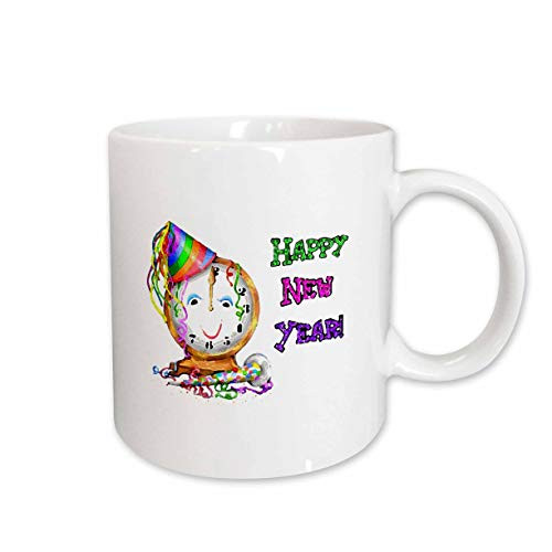 3dRose Happy New Year Ceramic Mug, 11-Ounce