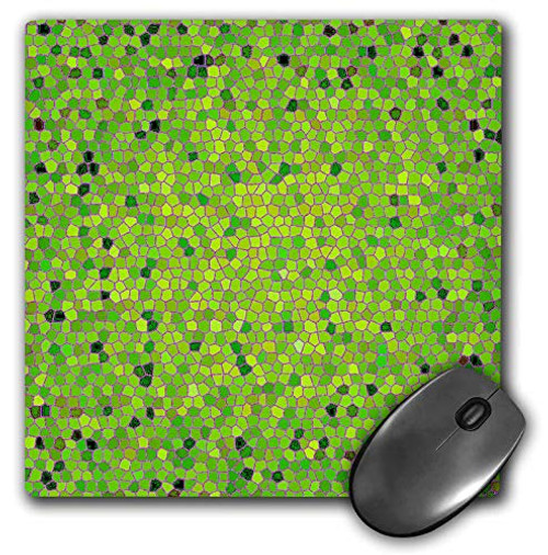 3dRose LLC 8 x 8 x 0.25 Inches Mouse Pad, Green and Yellow Mosaic Effect Pattern (mp_168948_1)