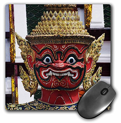 3Drose 8 X 8 X 0.25 Inches Mouse Pad Guardian Demons, Phra Rabiang, Bangkok, Thailand, Adam Jones (mp_75241_1)