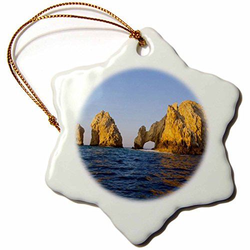 3dRose ORN_141409_1 El Arco, The Arch, Cabo San Lucas, Baja, Mexico Sa13 Dpb0726 Douglas Peebles Snowflake Ornament, Porcelain, 3-Inch