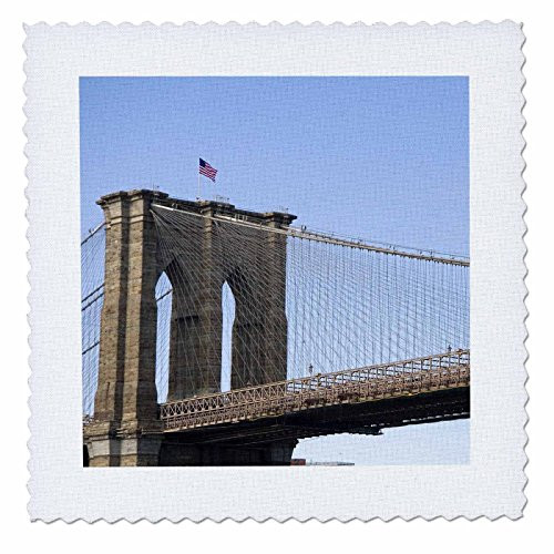 3dRose qs_93080_2 The Brooklyn Bridge in New York City, New York-Us33 Dfr0023-David R. Frazier-Quilt Square, 6 by 6-Inch