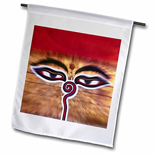 3dRose fl_75470_1 Nepal, Kathmandu Valley Swayambunath, Temple-AS26 RER0035-Ric Ergenbright Garden Flag, 12 by 18-Inch