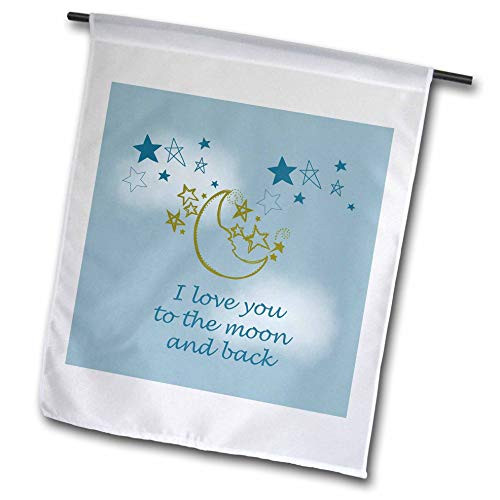 3dRose fl_155825_1 I Love You to The Moon and Back Garden Flag, 12 by 18-Inch