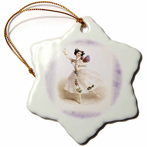 3dRose orn_54201_1 Victorian Butterfly Ballerina-Snowflake Ornament, 3-Inch, Porcelain