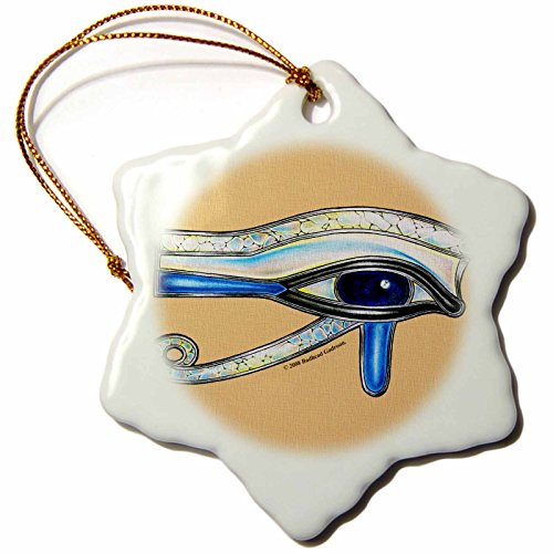 3dRose ORN_167473_1 Opalite Eye of Ra Egyptian Pagan Art Snowflake Ornament, Porcelain, 3-Inch 3dRose ORN_167473_1 Opalite Eye of Ra Egyptian Pagan Art Snowflake Ornament, Porcelain, 3-Inch