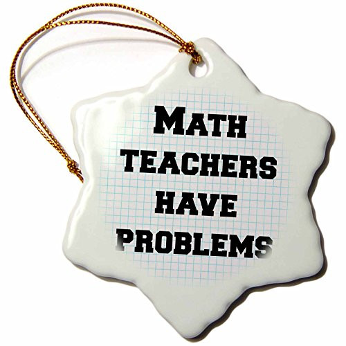 3dRose ORN_183646_1 Math Teachers Have Problems Snowflake Ornament, Porcelain, 3-Inch