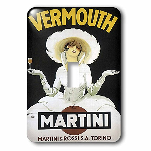 3dRose lsp_129949_1 Vintage Martini Martini and Rossi Advertising Poster Light Switch Cover