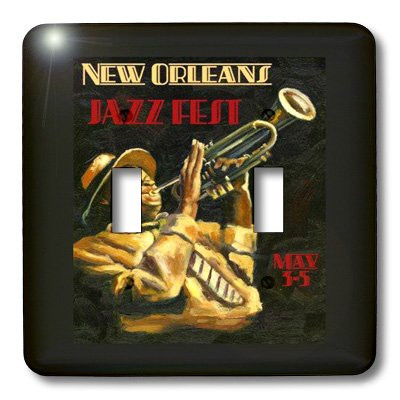 3dRose lsp_155435_2 Vintage New Orleans Jazz Poster Light Switch Cover