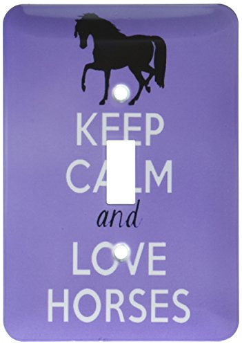 3dRose lsp_193616_1 Keep Calm And Love Horses Purple Single Toggle Switch Multicolor