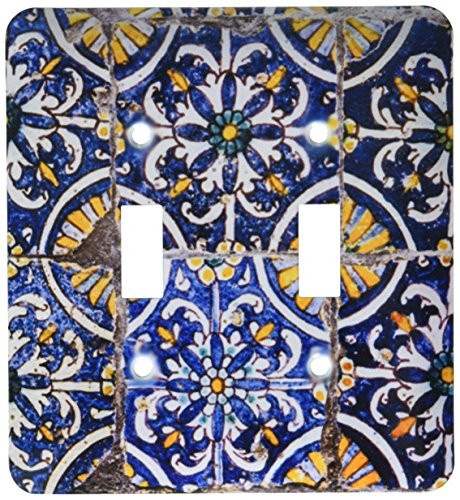3dRose lsp_209171_2 Sidi Bou Said, Tunisia Tiles in the House of the Baron Derlanger Double Toggle Switch