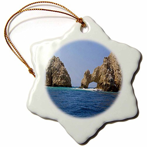 3dRose ORN_141406_1 El Arco, The Arch, Cabo San Lucas, Baja, Mexico SA13 DPB0723 Douglas Peebles Snowflake Ornament, Porcelain, 3"