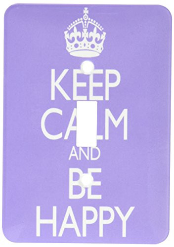 3dRose lsp_202944_1 Keep Calm And Be Happy, Lavender - Single Toggle Switch