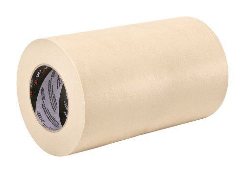 3M 501+ 1.5" x 60 Yard High Temperature Masking Tape 1.5" x 60 Yard Roll, Crepe Paper, Tan