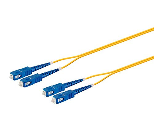 Monoprice Fiber Optic Cable - 10M (Meter) - SC/UPC-SC/UPC, G657A1, Single Mode, Duplex, 2mm, PVC