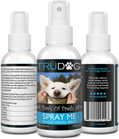 Dog Breath Freshener-Spray Me: Dog Dental Spray (4oz)-All Natural Ingredients that Freshen Breath - Reduce Dental Plaque and Tartar Build-Up Without Brushing-Veterinarian Approved