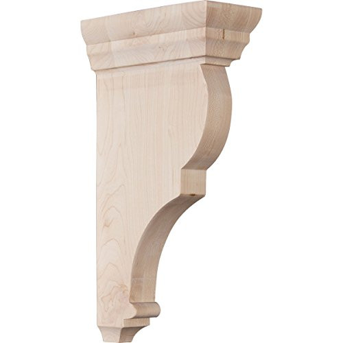 Ekena Millwork CORW03X06X12RJAL Wood Corbel, 3"W x 6 1/2"D x 12"H, Alder
