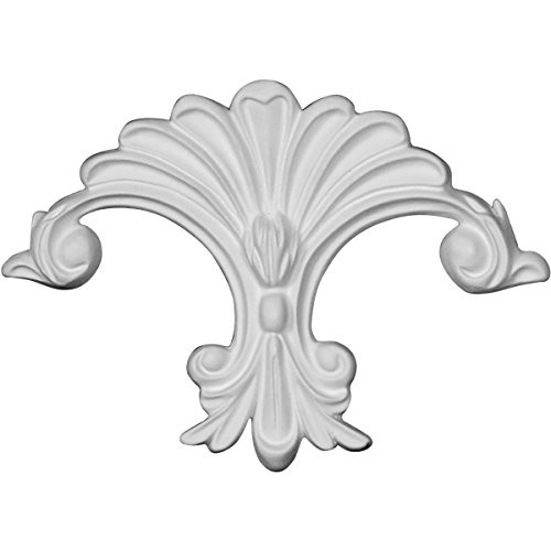 Ekena Millwork ONL06X05X01SC 6 3/8"W x 4 1/2"H x 5/8"P Scroll Onlay, Factory Primed White