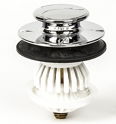 PF WaterWorks PF0910-CH DrainEASY Universal Clog Preventing Bathtub/Bath Tub Stopper/Strainer includes 3/8" and 5/16" Fittings, No No Hair Catcher, Chrome