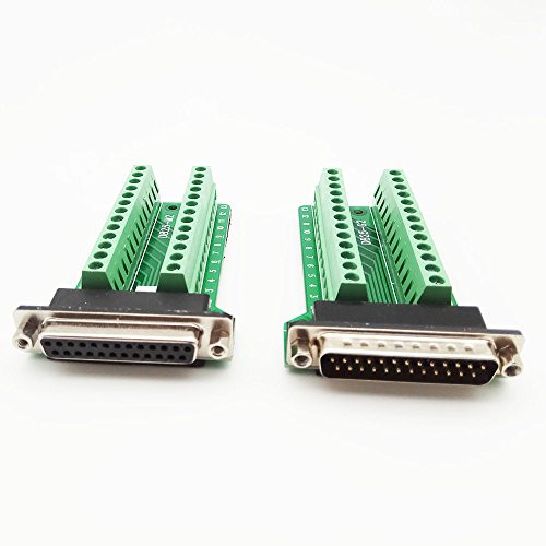 1 Set DB25 D-SUB Female and Male Connector Adapter Module Breakout Board