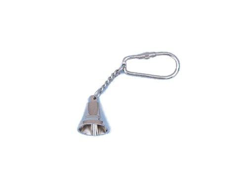 Hampton Nautical  Chrome Bell Key Chain, 4", Chrome