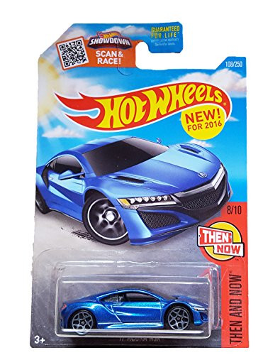 HOT WHEELS SPRING EXCLUSIVE THEN AND NOW BLUE '17 ACURA NSX SHOWDOWN SCAN & RACE CARD 108/250