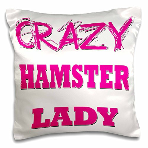 3dRose Crazy Hermit Crab Lady - Pillow Case, 16 by 16-inch (pc_175104_1)