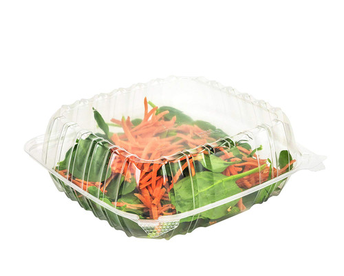 Dart Solo Dart 8' x 8'x 3' Clear Plastic Hinged Food Take-Out Container 1-Compartment (pack of 50)