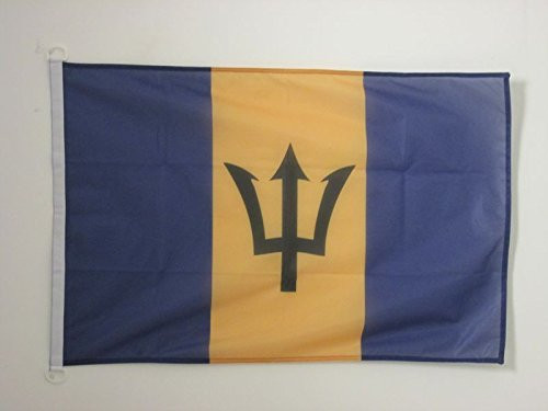 AZ FLAG Barbados Flag 3' x 5' External Use - Barbadian Flags 90 x 150 cm - Banner 3x5 ft Knitted Polyester with Rings