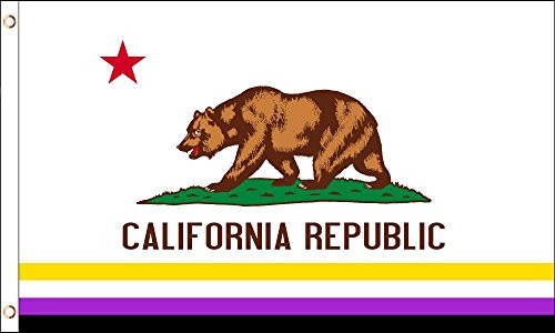 AZ FLAG California Non-Binary Flag 3' x 5' - Nonbinary Californian Pride Flags 90 x 150 cm - Banner 3x5 ft