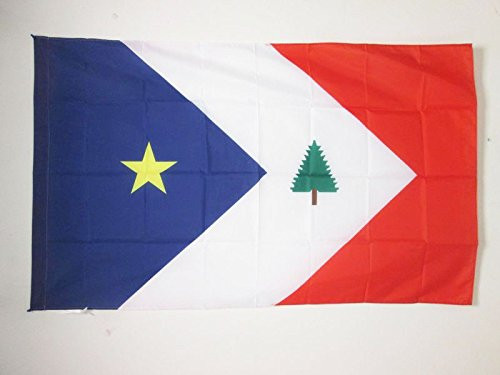 AZ FLAG New England acandian Flag 3' x 5' for a Pole - acadians Flags 90 x 150 cm - Banner 3x5 ft with Hole