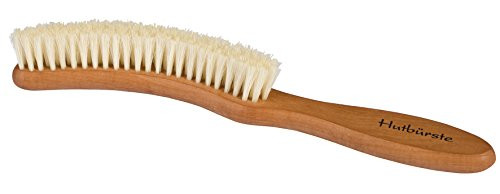 Redecker Natural Pig Bristle Hat Brush with Oiled Pearwood Handle, 9-1/4-Inches