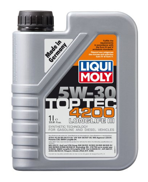 Liqui Moly (2004) Top Tec 4200 5W-30 Synthetic Motor Oil - 1 Liter Bottle Liqui Moly (2004) Top Tec 4200 5W-30 Synthetic Motor Oil - 1 Liter Bottle