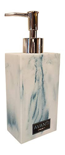 Liquid Soap & Lotion Dispenser Pump for Kitchen or Bathroom Countertops (Blue Faux-Marble)