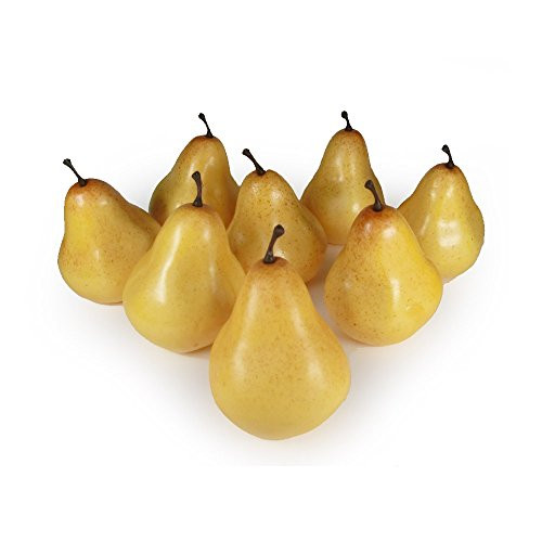 GuCra Artificial Fruit, Pear 8 pcs Pack, Fruit Model (Yellow)