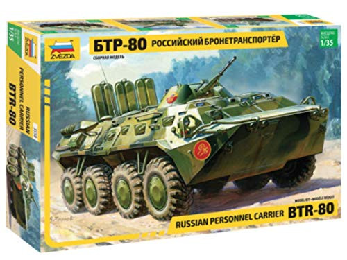 ZVEZDA 3558 - Russian Personnel Carrier BTR-80 - Plastic Model Kit Scale 1/35 211 Parts Lenght 8½" / 21 cm
