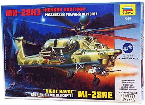 Zvezda 7255 - Russian Attack Helicopter MI-28NE "Night Havoc" - Plastic Model Kit Scale 1/72 Lenght 9,5" 80 Details