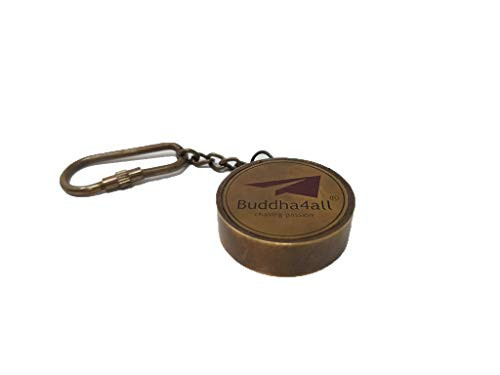 BUDDHA4ALL CHASING PASSION Brass Telescope/Compass Key Chain 3" Brass Key Chain Nautical Gift Nautical Decor (Set of 1, Compass)