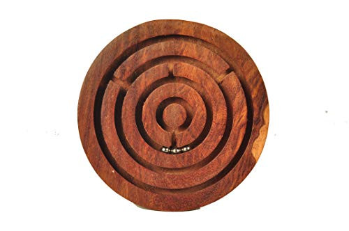 MIND POWER Games Wooden Circle Maze Puzzle for Improves Logical Reasoning & mind power Enhances Problem Solving Skills. 5 Pieces, 1.0 H x 5 W