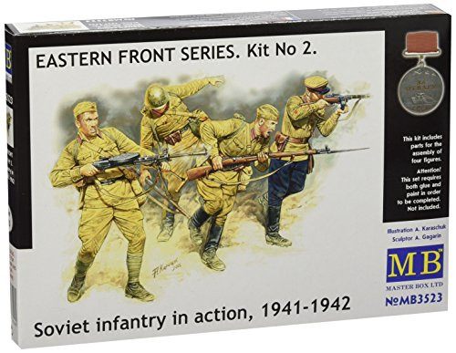 Master Box Soviet Infantry in Action Eastern Front 1941-42 (4) Figure Model Building Kits (1:35 Scale)