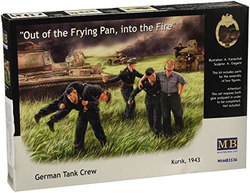 Master Box German Tank Crew Kursk 1943 Out of The Frying Pan into The Fire (5) Figure Model Building Kits (1:35 Scale)