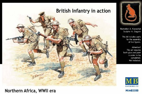 Master Box WWII British Infantry N. Africa (5) Figure Model Building Kits (1:35 Scale) Master Box WWII British Infantry N. Africa (5) Figure Model Building Kits (1:35 Scale)