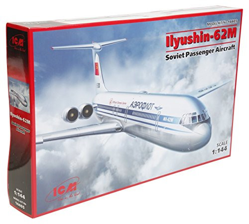 ICM 1/144 Scale Ilyushin-62M, Soviet Passenger Aircraft - Plastic Model Building Kit #14405