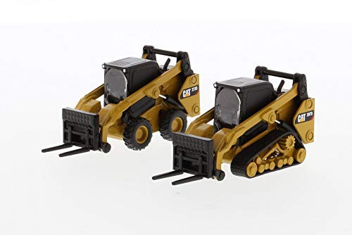 Diecast Master Set of 2 - Cat 272D2 Skid Steer Loader & Cat 297D2 Multi Terrain Loader 1/64 Scale Painted Diecast Model