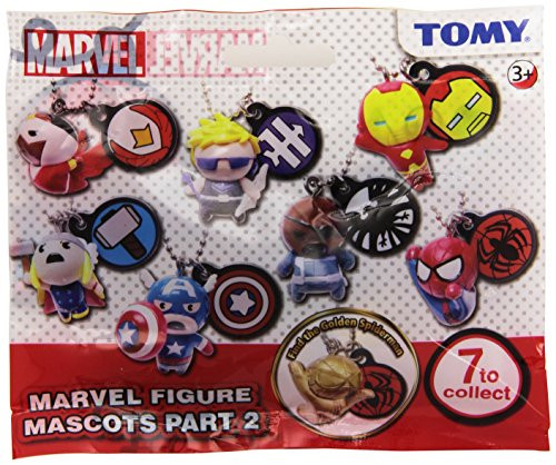 TOMY Marvel Figure Mascots Part 2 Keychain, 7 To Collect 1 RANDOMLY SELECTED (Dispatched From UK)