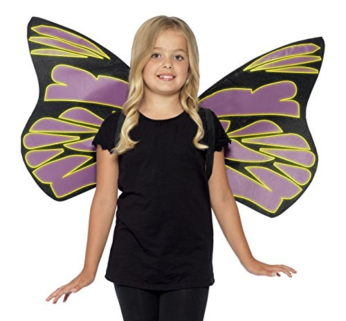 Smiffys Kids Wings, Glow in the Dark, Black and Purple, One Size, 44289