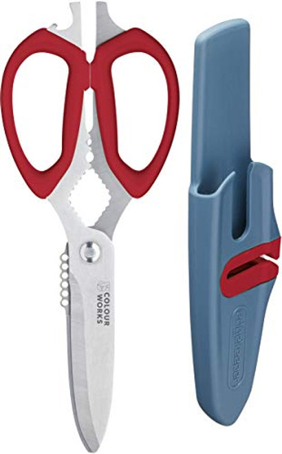 Colourworks Brights Red 10 in 1 Multi-Function Edgekeeper Kitchen Scissors
